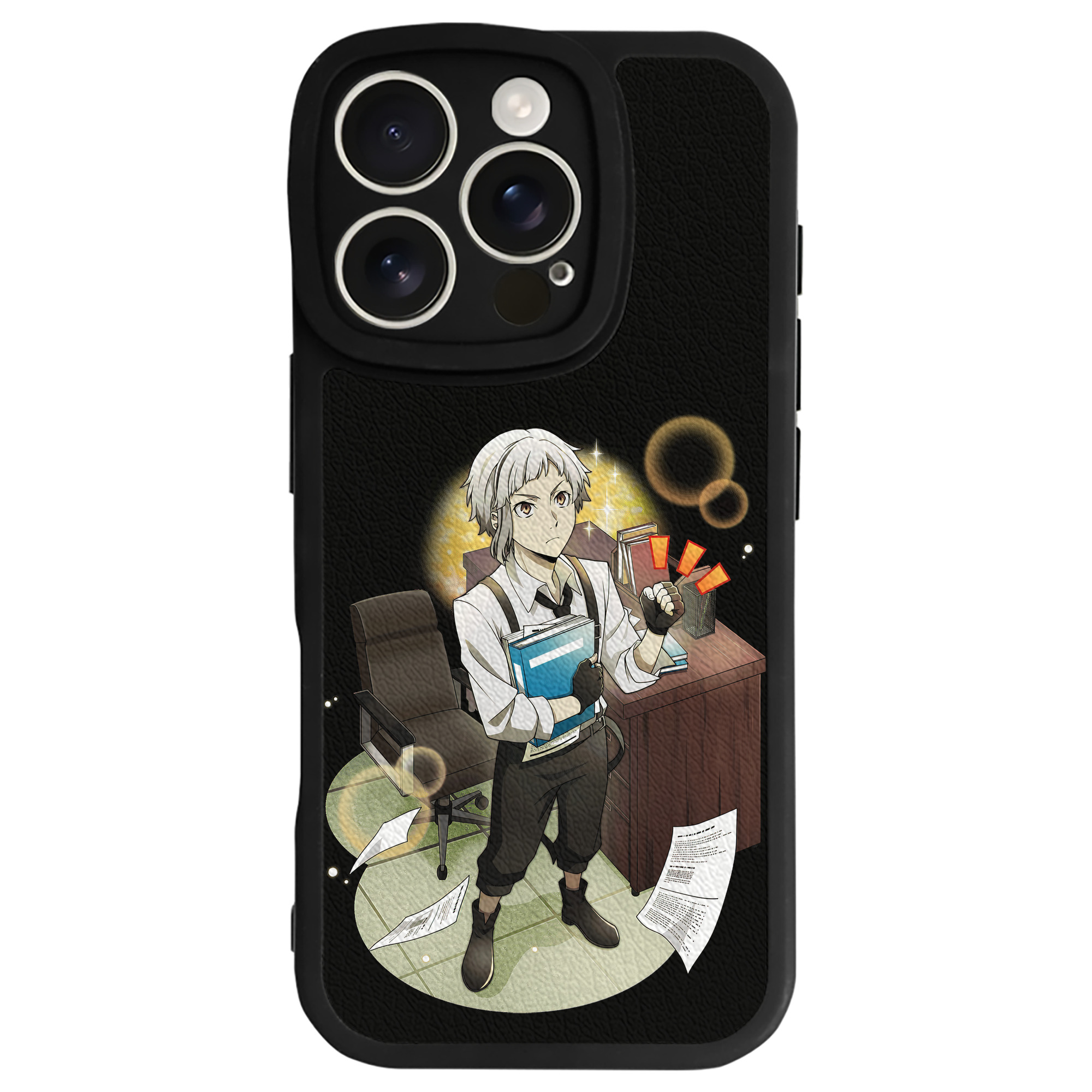 （画像用） 文豪ストレイドッグス Bungo Stray Dogs 【iPhone 16シリーズ対応】シリコンスマホケース（レザー調） 材質：シリコン